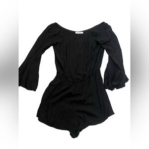 Mikey & Joey Black Long bell sleeves romper
